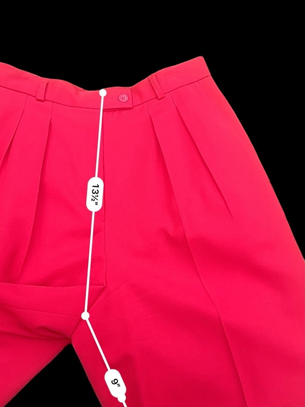 VTG Preston & York Wool Shorts Womens 12 Red Pleated High Waist Lined  90s  26W - Picture 7 of 7